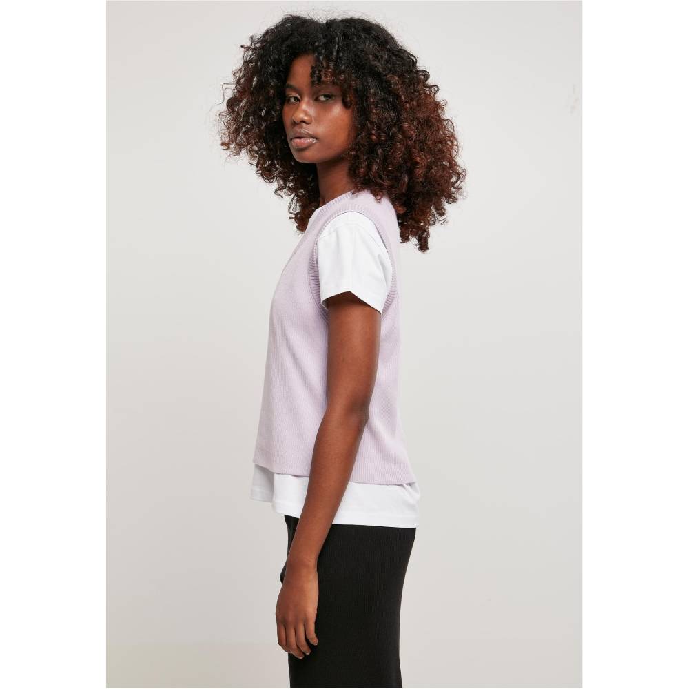 Urban Classics - Short Knitted Slip On Waistcoat - Purple